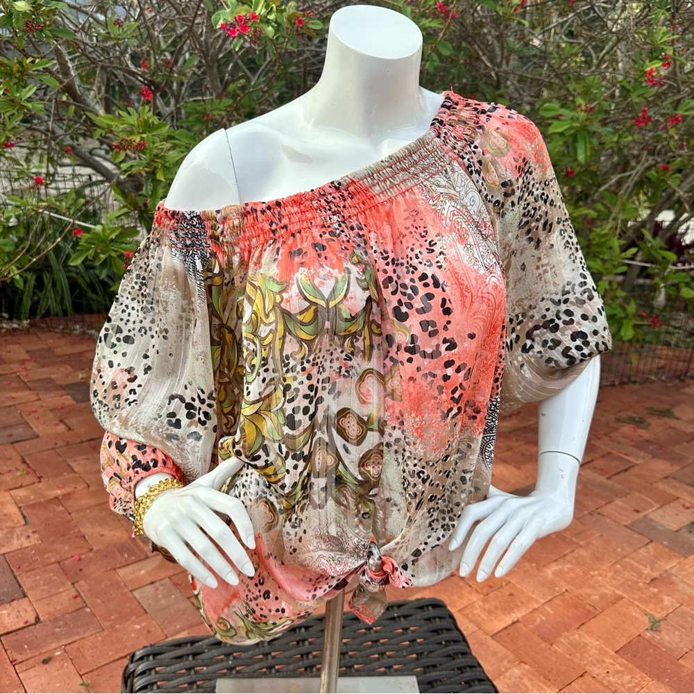 ARIELLA Smocked Shoulder Top - Large